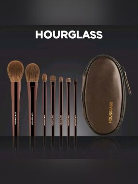 7 Pcs Hourglass Makeup Brush Set Mini Portable High Quality Makeup Brush Set NIB